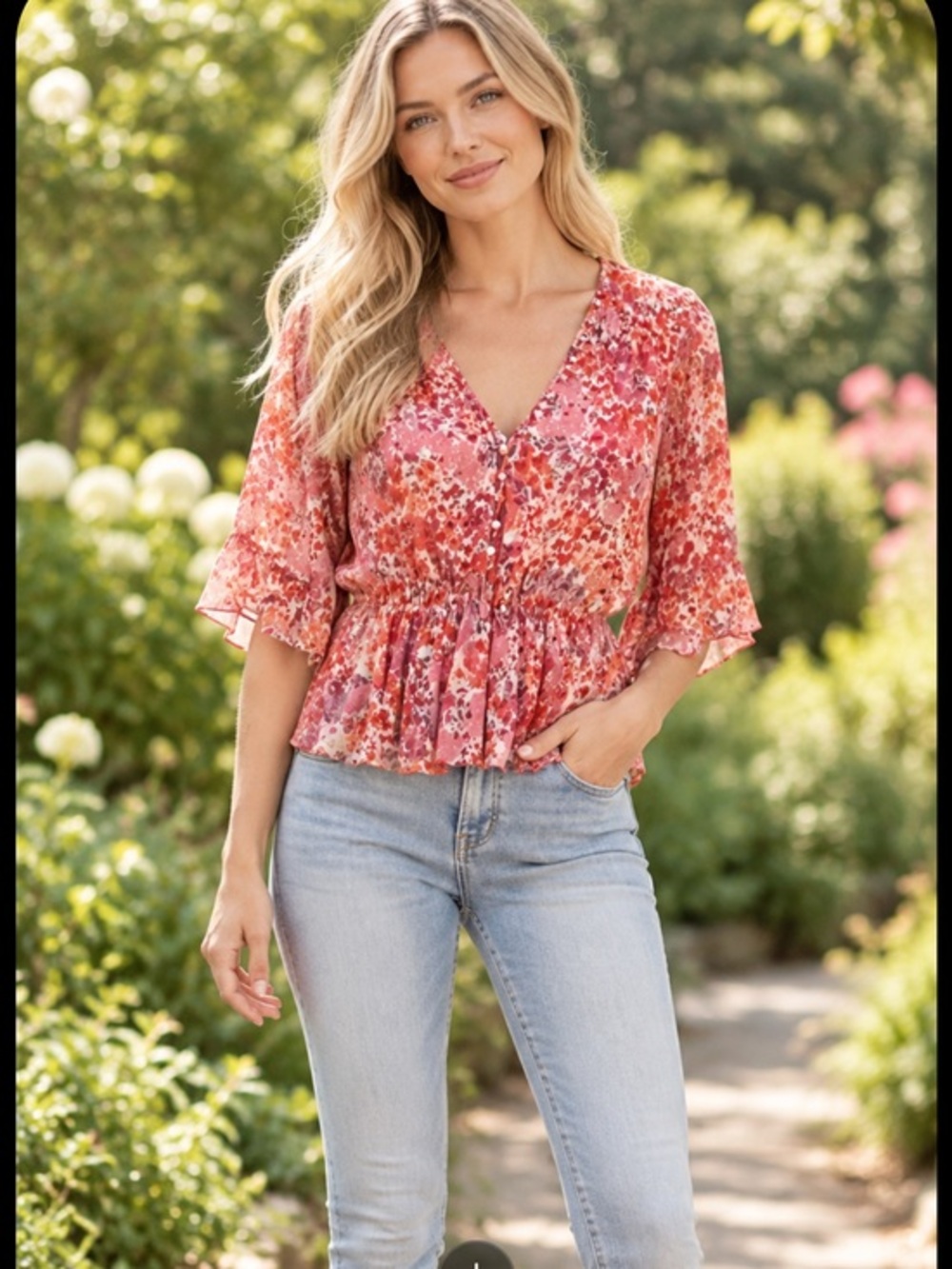 MISA flutter sleeve spring blouse